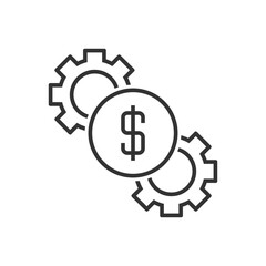 Finance Gear And Money Setting Icon