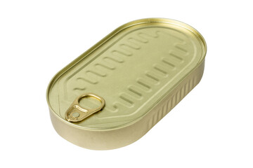 Tin can isolated on white background.