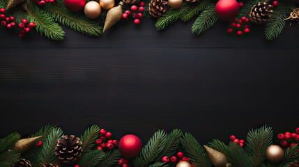 Fototapeta na wymiar Festive Christmas Holidays Greeting Banner Template with Seasonal Elements. created with Generative AI