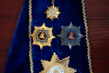 Medals and orders on ribbon