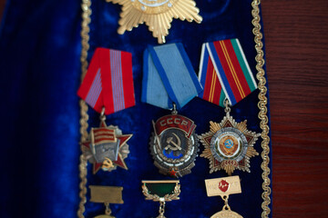 Medals and orders on ribbon