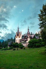 Fototapeta na wymiar Peles Castle: A Timeless Jewel in the Carpathian Mountains, Romania. A UNESCO World Heritage Site, Must-See for History and Architecture Lovers