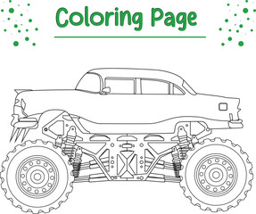monster truck coloring page printable