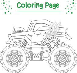 monster truck coloring page printable © Mahmudul Hasan