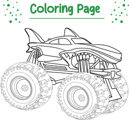 monster truck coloring page printable