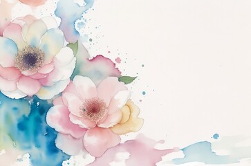 Fototapeta na wymiar A bouquet of flowers painted in watercolor
