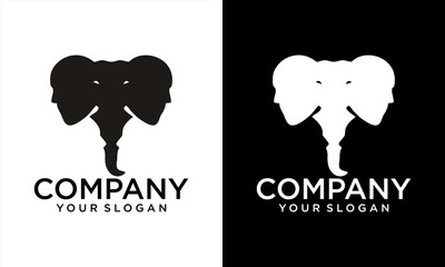 Elephant head logo, Elephant icon isolated on a white background, Vector, Illustration, SVG