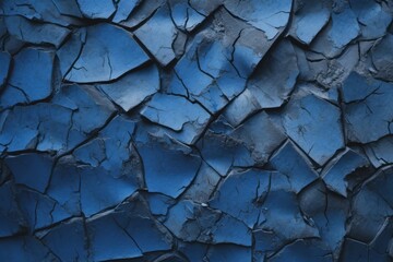 Black Midnight Blue Cracked Wall AI Generated