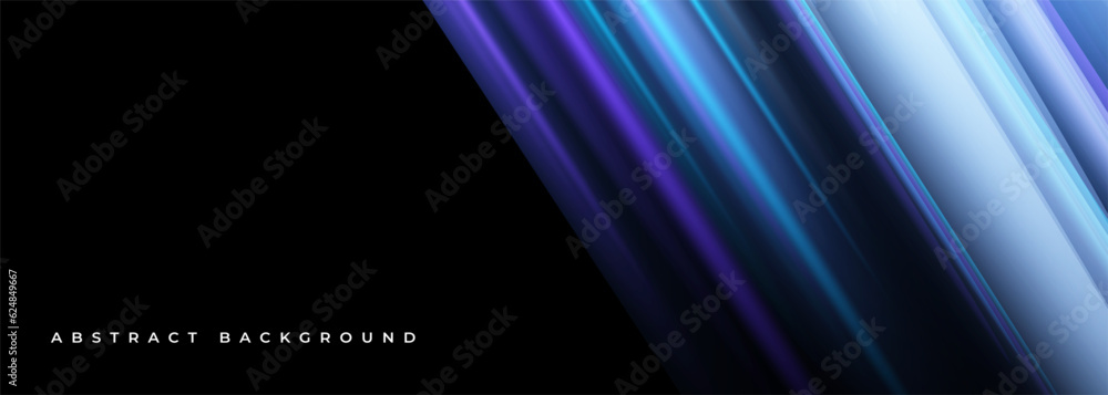 Poster black vector abstract background with coloured stripes. wide modern dark abstract banner design.