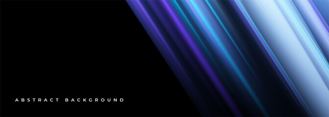Black vector abstract background with coloured stripes. Wide modern dark abstract banner design.