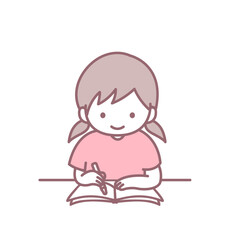 ノートに書く女の子