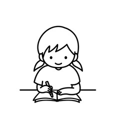 ノートに書く女の子