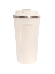 White thermo cup for hot and cold drinks