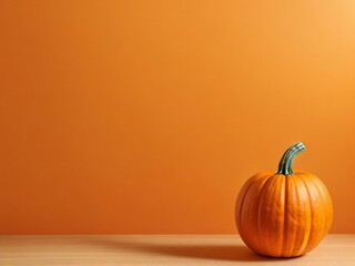 Pumpkin on orange background