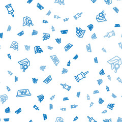 Set line Taxi car roof, Push pin and Search location on seamless pattern. Vector