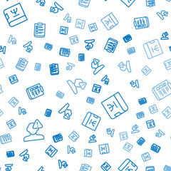 Set line Finding a problem in psychology, Psychology book and Psychological test on seamless pattern. Vector