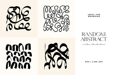 Hand drawn scribbles vector set. Doodle, ink brush shapes, random chaotic lines. Charcoal pencil curly lines and squiggles, wide strokes. Black pencil sketches, drawings.