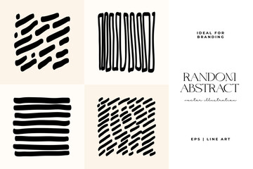 Hand drawn scribbles vector set. Doodle, ink brush shapes, random chaotic lines. Charcoal pencil curly lines and squiggles, wide strokes. Black pencil sketches, drawings.