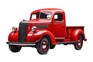 Fotobehang Red Truck on a Transparent Background. AI © Usmanify