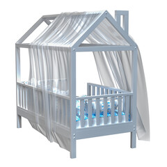 lamp light side view Childrens bed house Linn with board