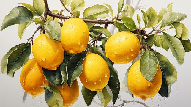  lemon  HD 8K wallpaper Stock Photographic Image
