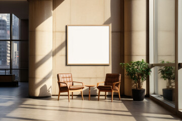 Blank digital signage screen in a public place, ideal for customization, generative ai