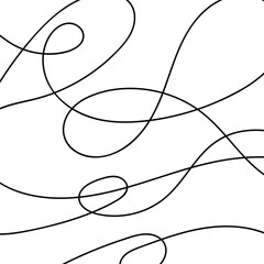 Curls Hand Drawn Seamless Pattern Vector