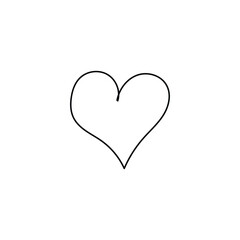 Hand Drawn Simple Heart Icon Vector
