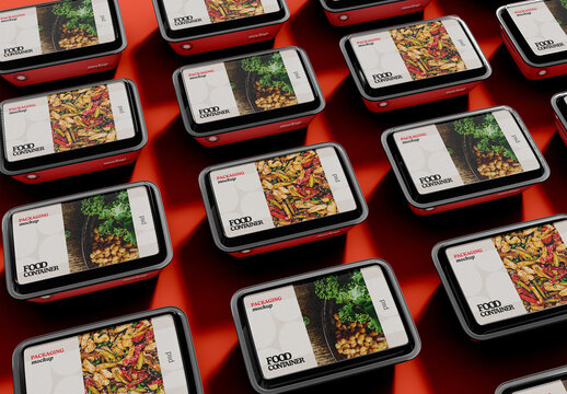Mosaic Salad Take Away Container Mockup