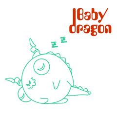 Cute dragon. Graphic image. Coloring.