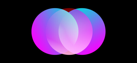 Round circle art neon gradient background