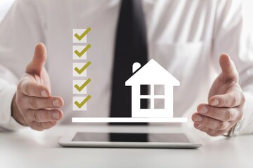 Checklist concept. Real estate. Business,an with Check mark