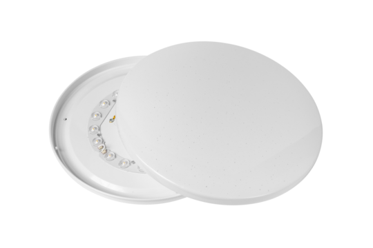 Round LED lamp isolated on white background