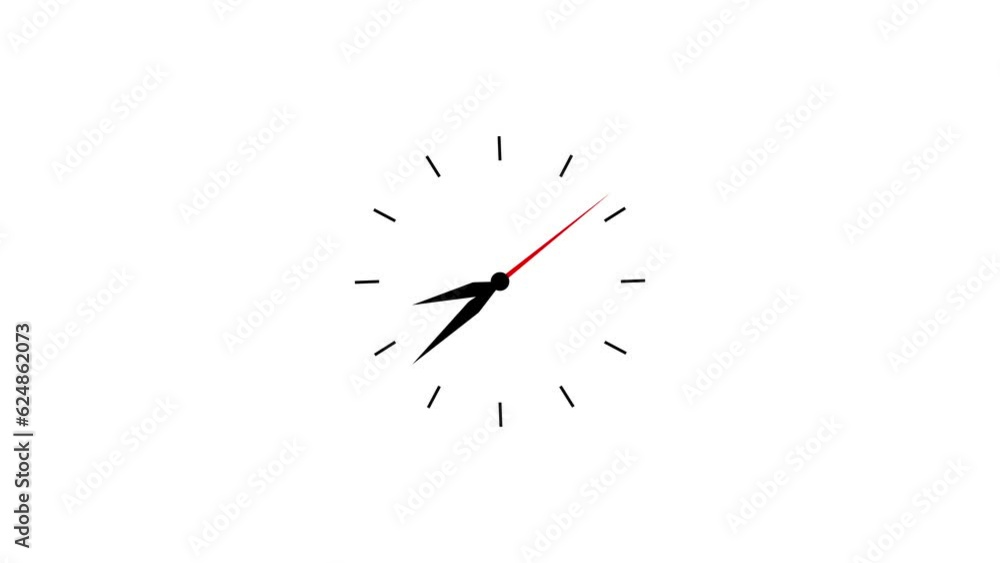 Poster clock counting down 24 hour day fast speed. clock with moving arrows