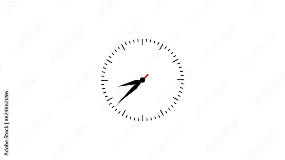 Poster clock counting down fast speed. clock with white background
