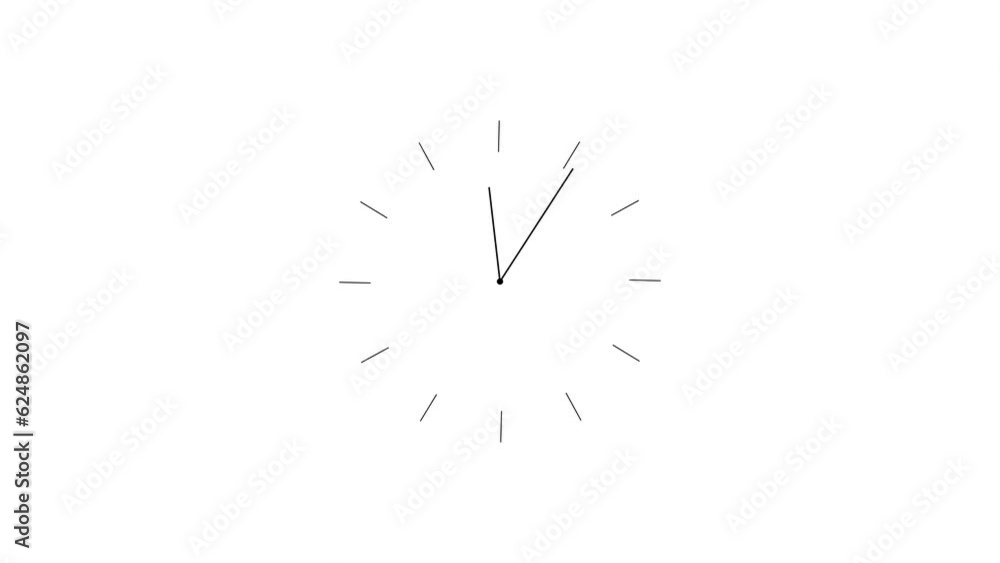 Poster clock counting down 24 hour day fast speed. clock with moving arrows