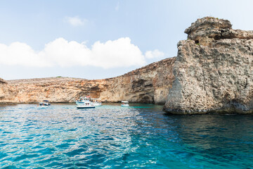 Landscape of Blue Lagoon of Comino, Malta