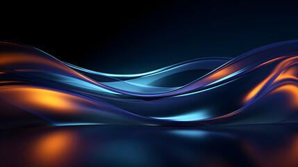 Energy Colorful Flow Dynamic Waves Smooth Shining Lines Style Soft Light Glowing Abstract Wave Shape Background. Generative AI.