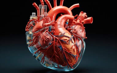 Human heart anatomy in 3D.