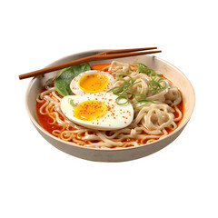 Egg and chicken noodles png transparent background