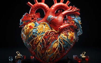 Human heart anatomy in 3D.