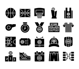 Basketball Icons Glyph Style for Any Purpose
