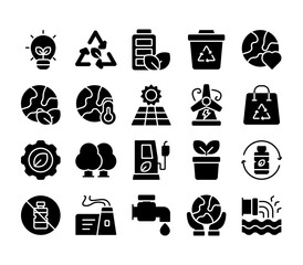 Ecology Icons Glyph Style for Any Purpose