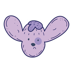 Isolated cute rabbit sketch character avatar Vector