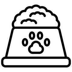 bowl icon illustration design with outline