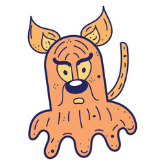 Isolated cute colored dog sketch avatar Vector