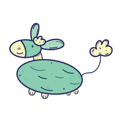 Isolated cute sheep sketch character Vector