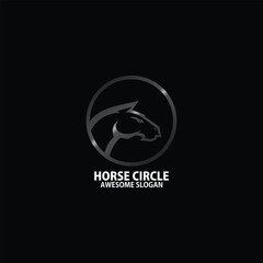 horse with circle logo design elegant gradient color