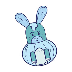 Isolated cute sheep sketch character Vector