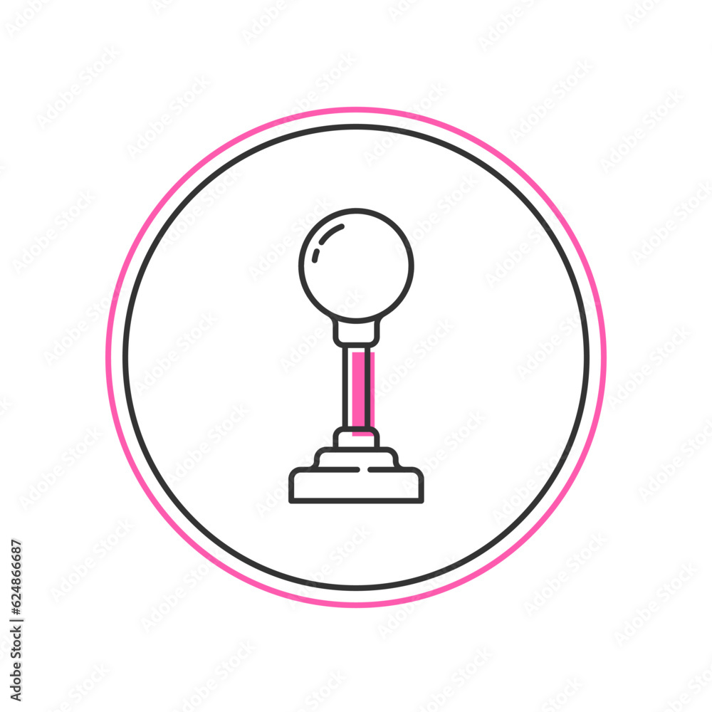 Poster filled outline joystick for arcade machine icon isolated on white background. joystick gamepad. vect